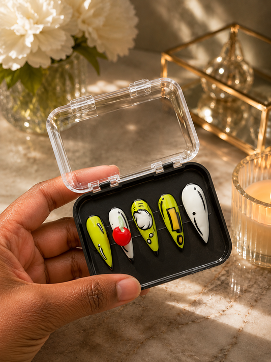 Pop Art Stiletto Press-On Nails | Handmade Comic Book Nail Set | Luxury Statement Nails
